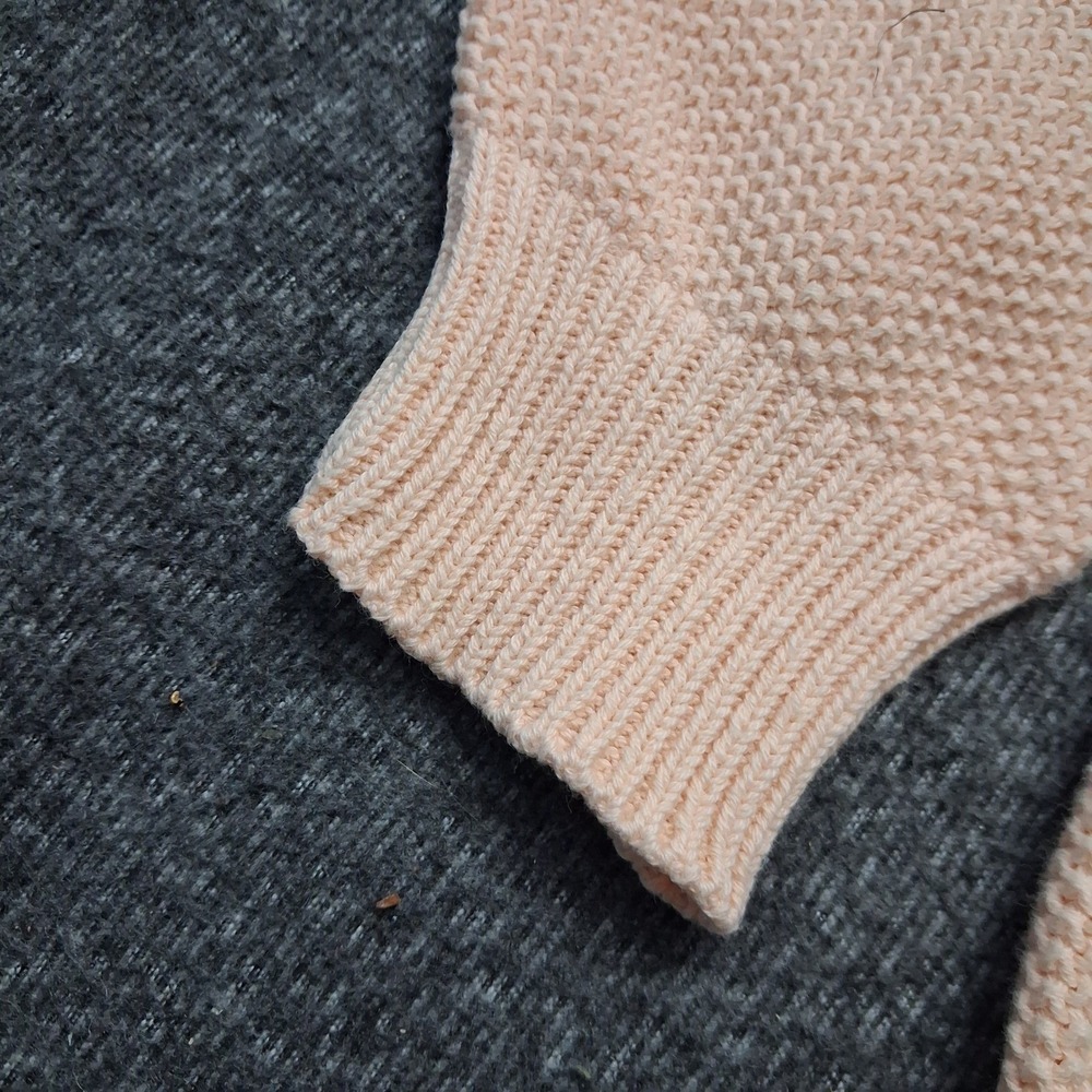 Talbots Vintage Preppy Peach Popcorn Knit Crewneck Sweater Drop Shoulder Pastel - Picture 10 of 12